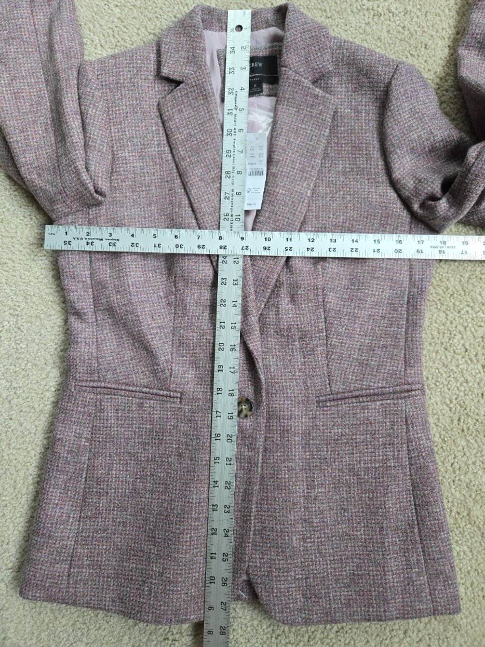 NWT J. Crew 100% Wool Tweed Parke Blazer Lavender and Grey Moon British Cloth - Picture 4 of 11
